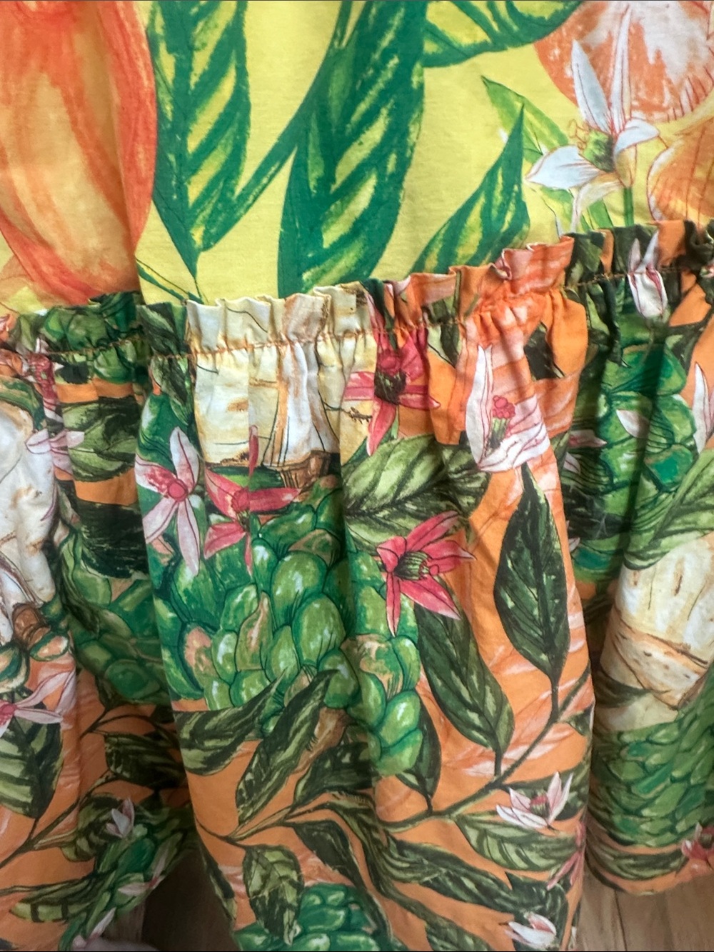 Tropical Farm Rio Yellow & Green Tropical Print Sundress - Size small - Picture 4 of 6